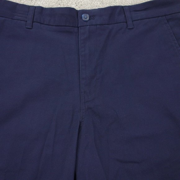 Chaps Shorts Mens 36 Blue Stretch Twill Straight Leg Bermuda Flat Front Casual - Picture 2 of 10